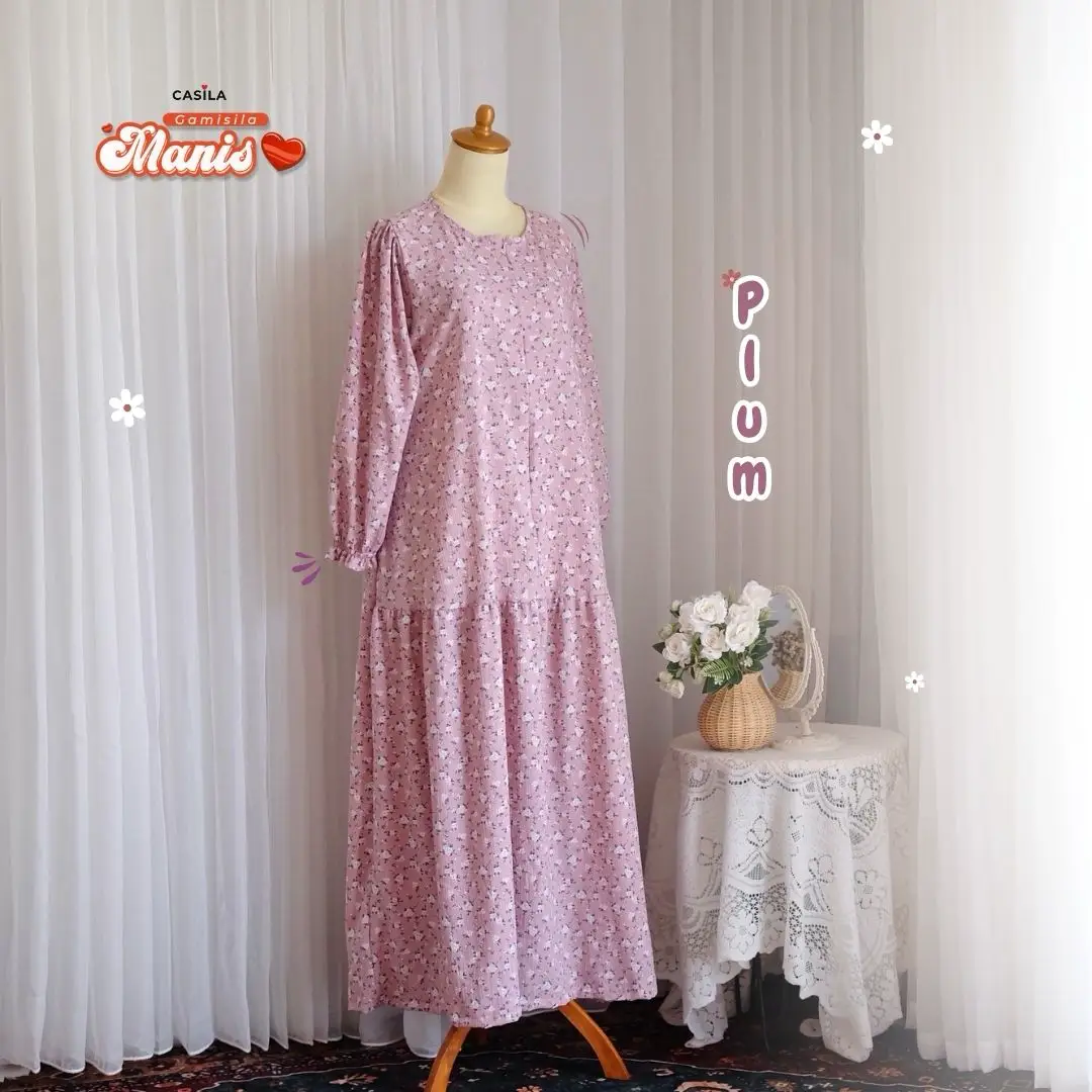 Gamis Manis dewasa Plum