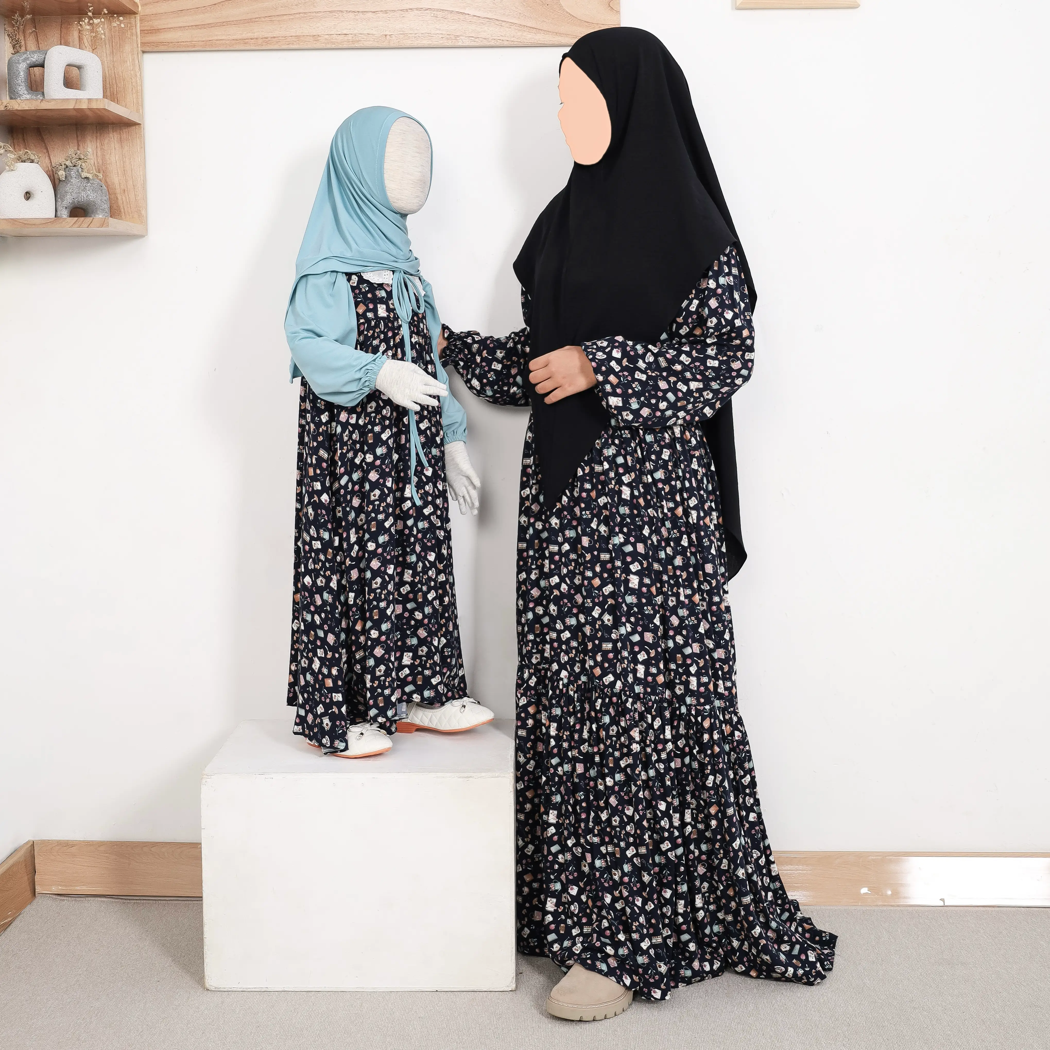 Gamis Manis Dewasa Navy_Eksklusif