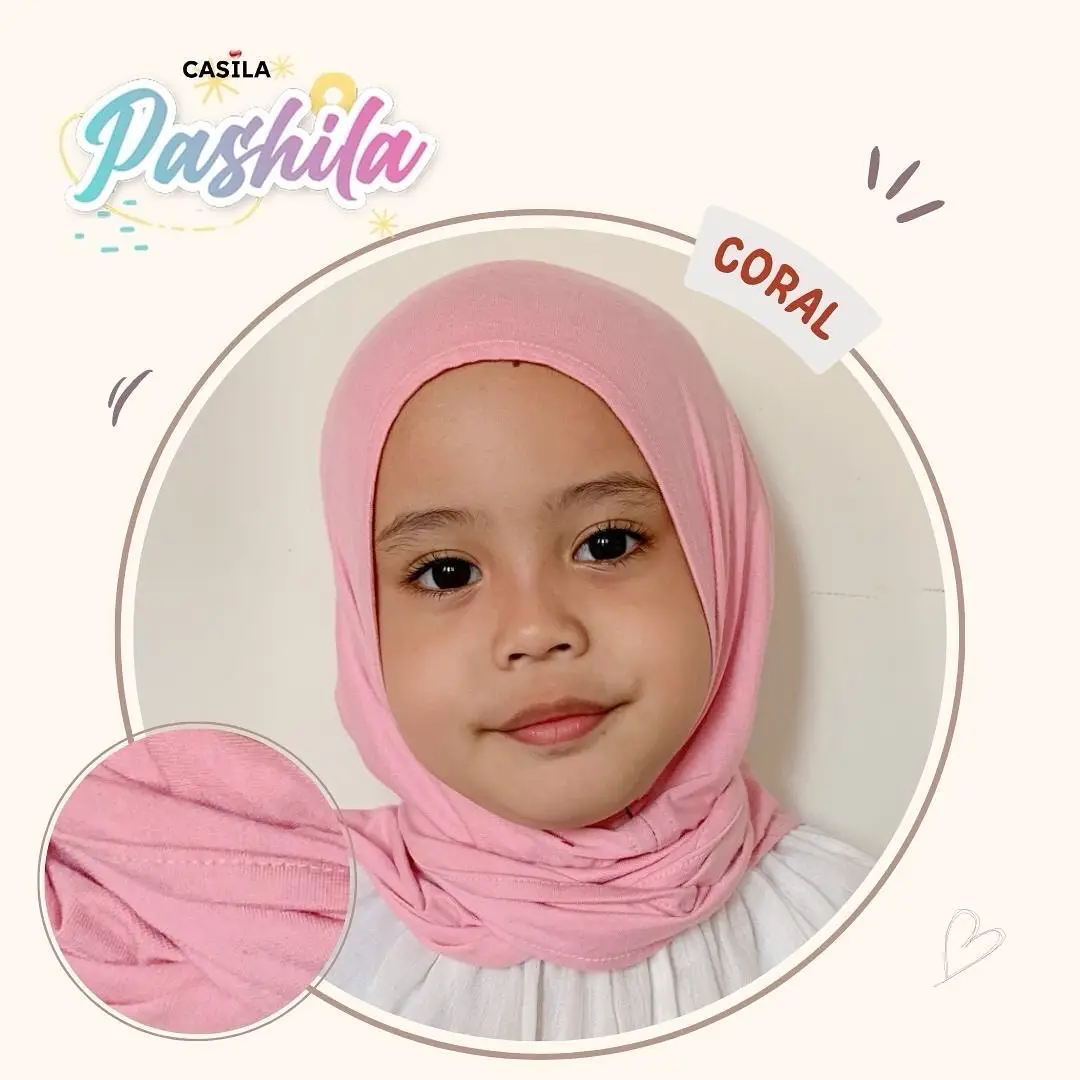 Hijab Pashila rayon Coral