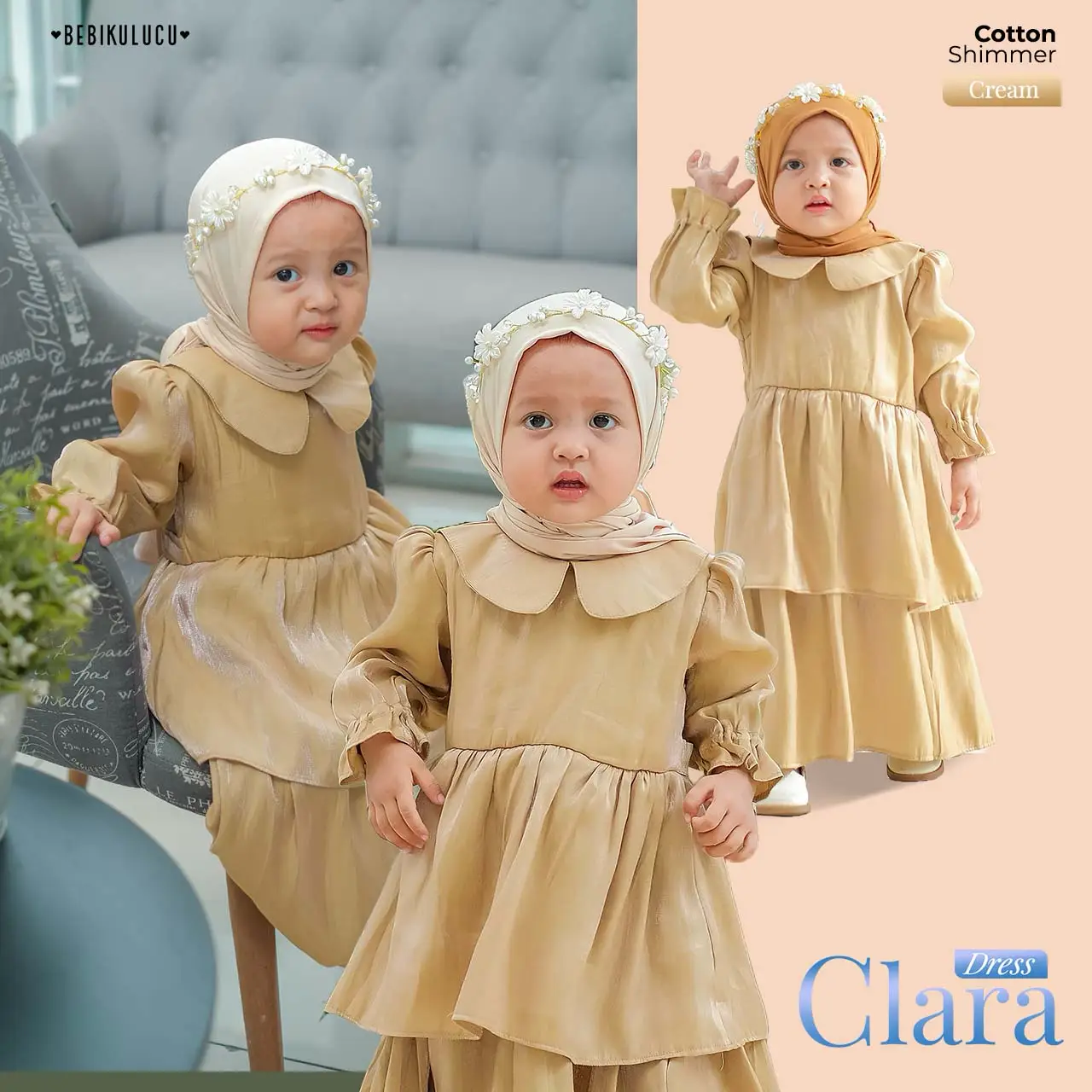 Clara Dress Cream_(CottonShimmer)