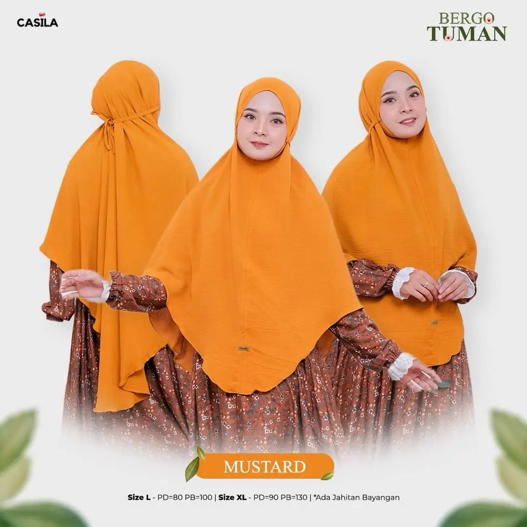 Hijab Bergo Tuman Mustard