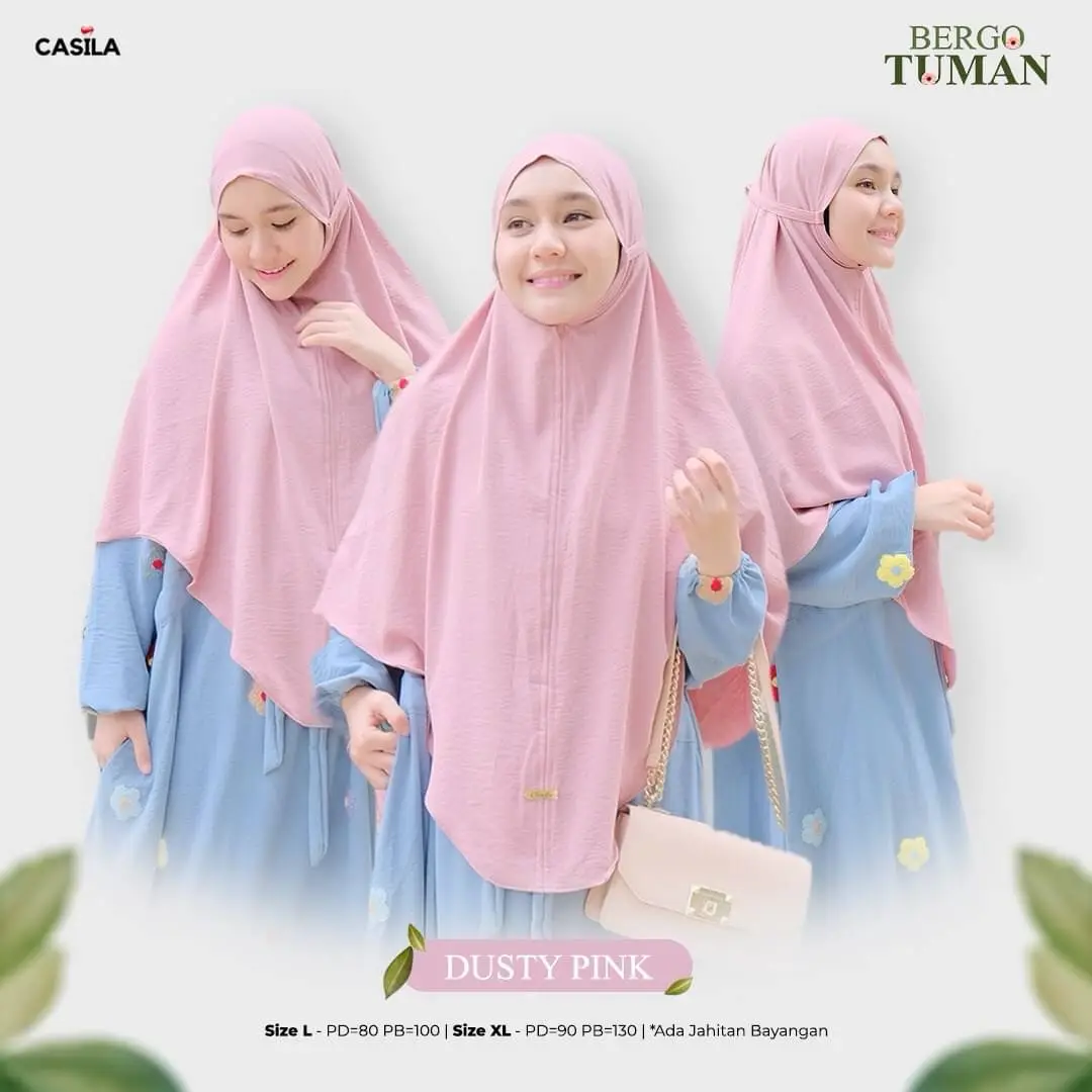 Hijab Bergo Tuman Dustypink