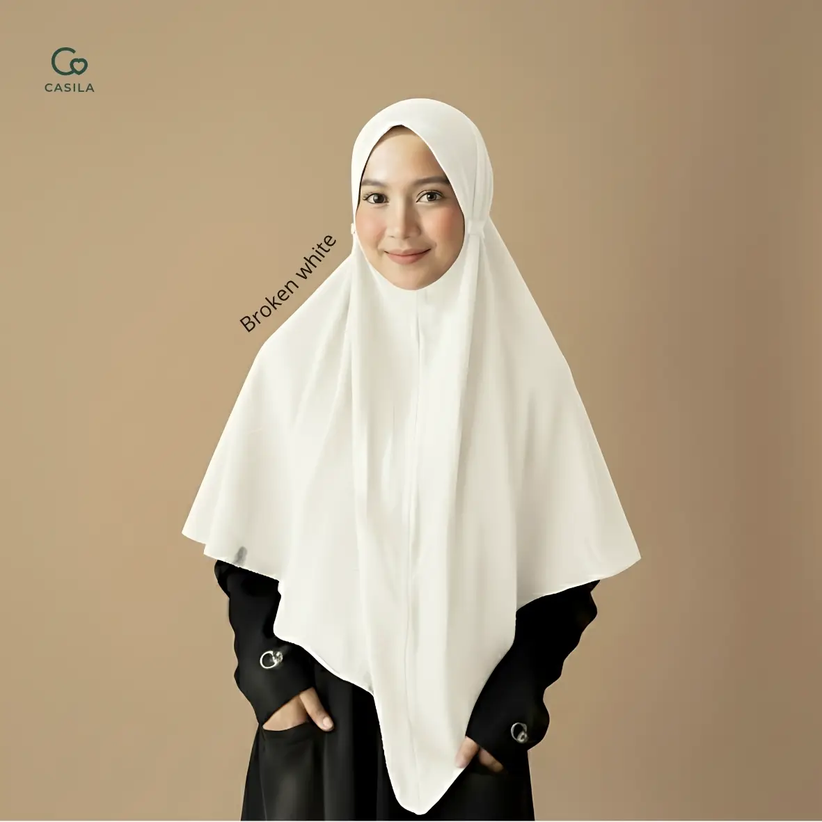 Hijab Bergo Tuman Brokenwhite