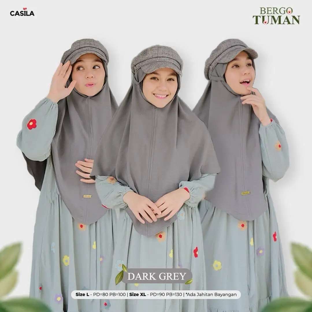 Hijab Bergo Tuman Darkgrey