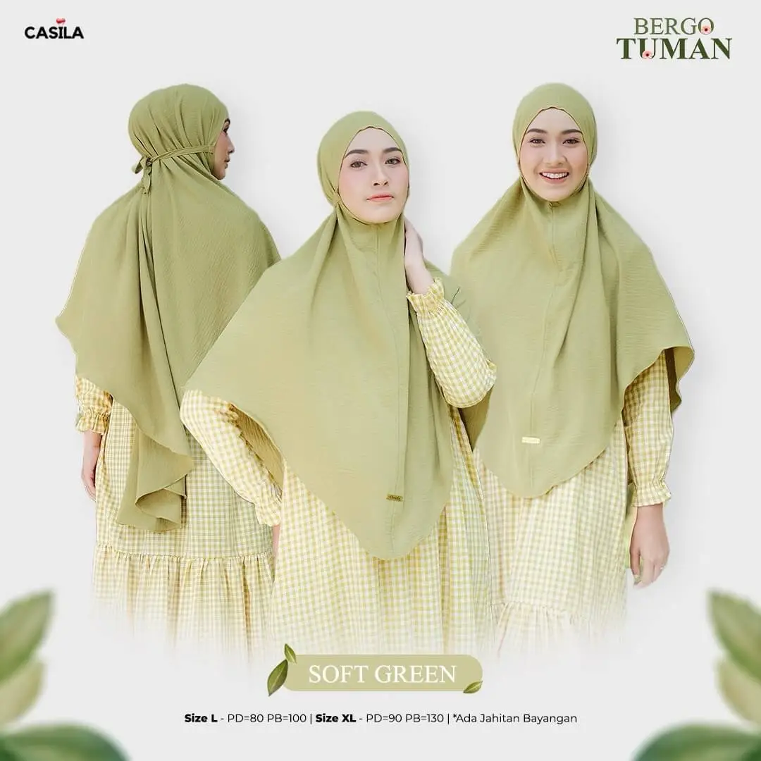 Hijab Bergo Tuman Softgreen