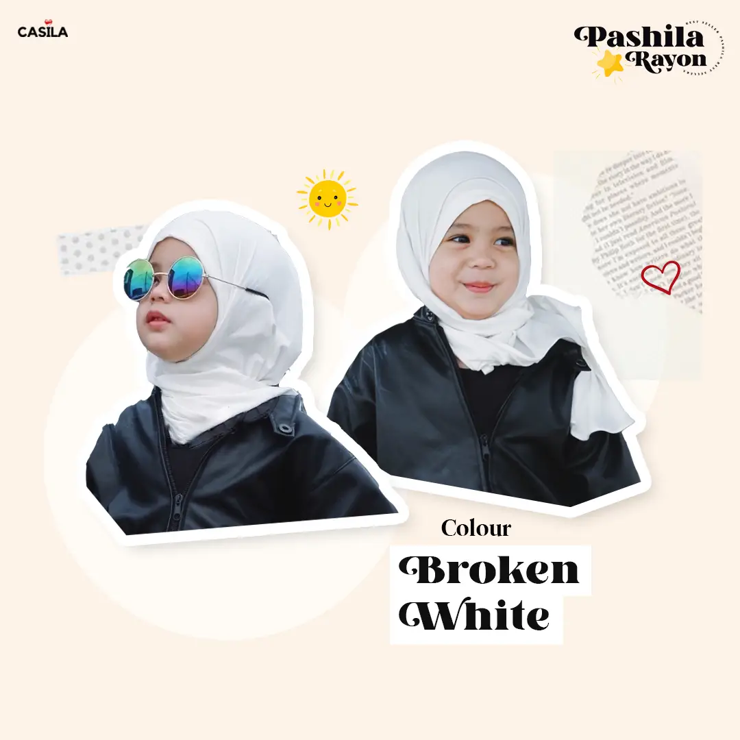 Hijab Pashila Rayon Brokenwhite