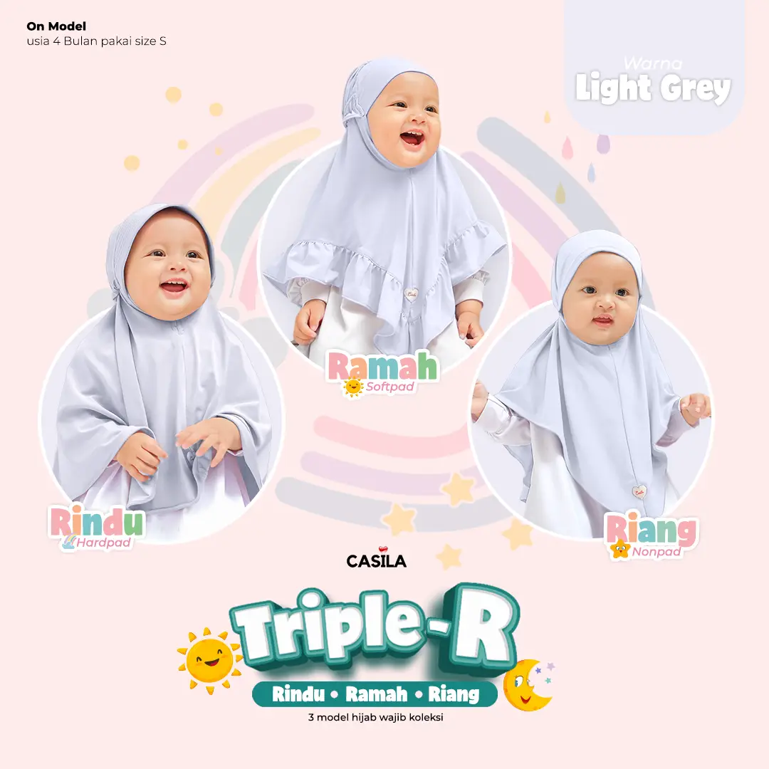 Hijab Riang Lightgrey