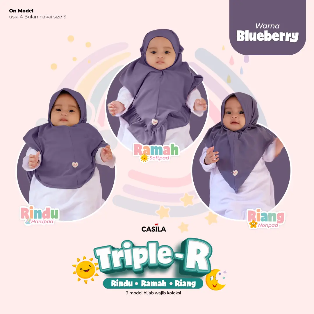 Hijab Riang Blueberry