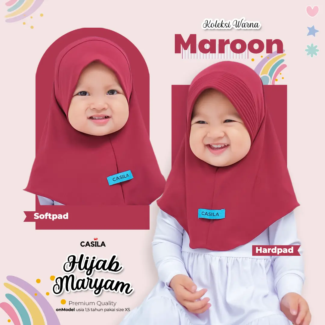 Hijab Maryam Reborn Maroon(Hardpad)